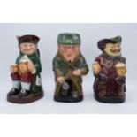 A trio of large Royal Doulton Toby jugs to include Sherlock Holmes D6661, Old Charley and