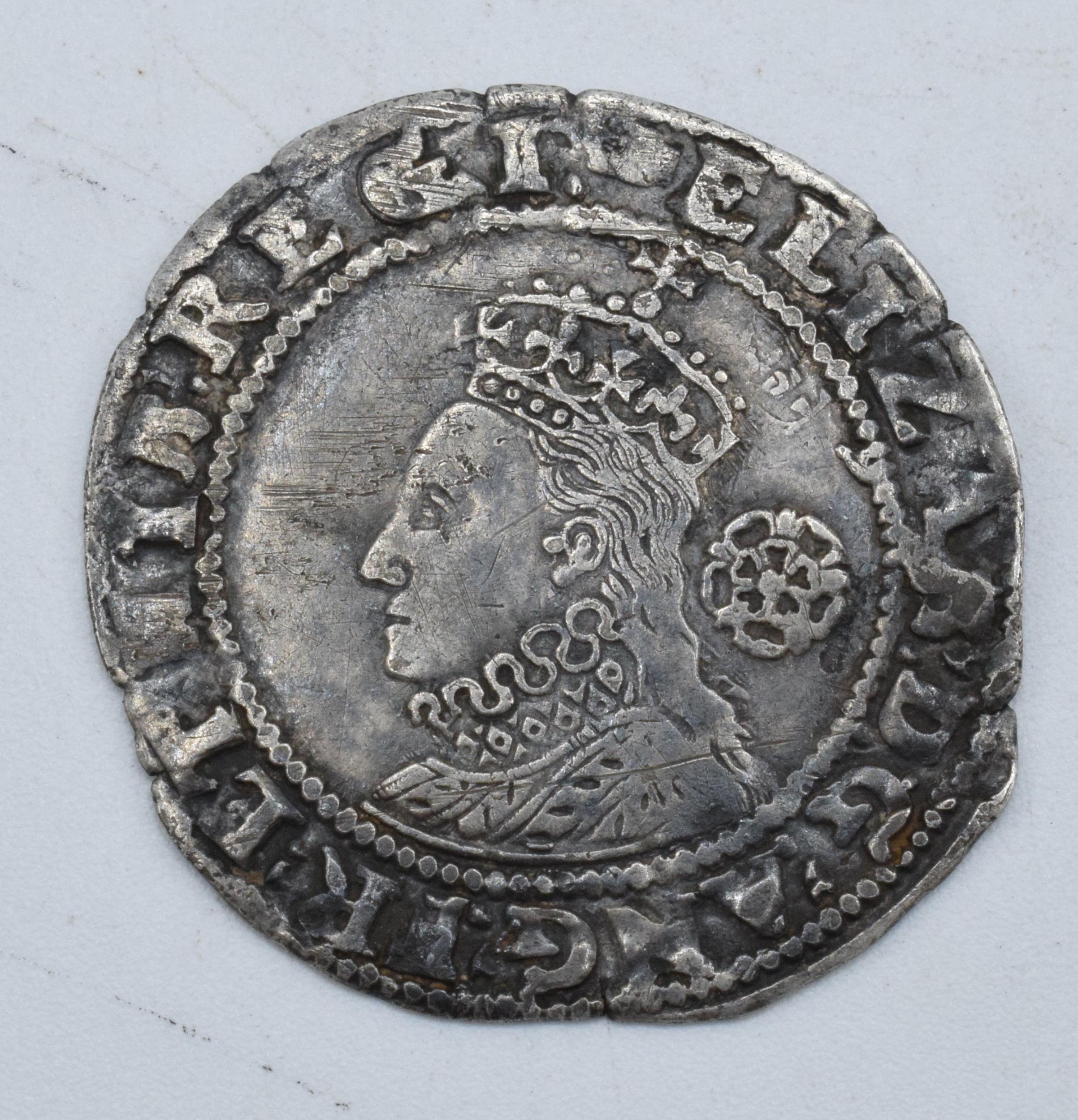 Elizabeth I hammered silver coin. 25mm.