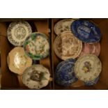 A good collection of 19th century and later pottery to include Copeland Spode Blue Italian items,