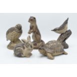A collection of Poole Pottery stoneware-effect animals by Barbara Linley Adams to include a