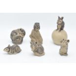 A collection of Poole Pottery stoneware-effect animals to include several mice including one sat