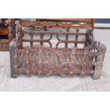 A vintage 20th century fire grate with removable grill. 52 x 34 x 23cm tall. Collection only.