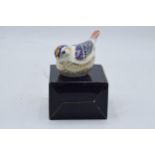 Boxed Royal Crown Derby paperweight in the form of a Goldcrest. First quality with stopper. In