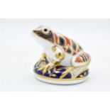 Royal Crown Derby paperweight in the form of a Imari Frog. First quality with stopper. In good