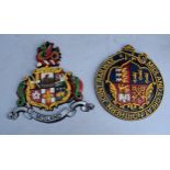 A pair of reproduction Coats of Arms - railwayaina interest - 'Midland and Great Northern Joint