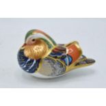 Boxed Royal Crown Derby paperweight in the form of a Mandarin Duck. First quality with stopper. In