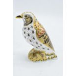 Royal Crown Derby paperweight in the form of a Song Thrush. First quality with stopper. In good