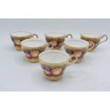 A set of 6 Aynsley Orchard Gold cups (6) signed by N Brunt. In good condition with no obvious damage