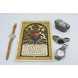 A collection of items to include a Ronson table lighter, Coronation of Queen Elizabeth II Approved