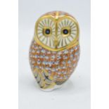 Royal Crown Derby paperweight in the form of a Barn Owl. First quality with stopper. In good