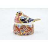 Royal Crown Derby paperweight in the form of a Chaffinch Nesting. First quality with stopper. In
