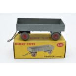 Boxed Dinky Toys 428 Trailer (large) in grey with red hubs. VGC with occasional mark. Box fair to