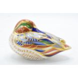 Royal Crown Derby paperweight in the form of a Teal. First quality with stopper. In good condition