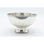 A hallmarked Elkington silver bowl with ornate edges decoration. 201.1 grams / 6.47 oz. Inscribed '