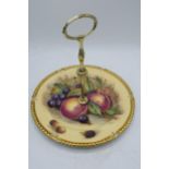 Aynsley Orchard Gold 27cm diameter cake stand with gilded decoration. Signed D. James. In good