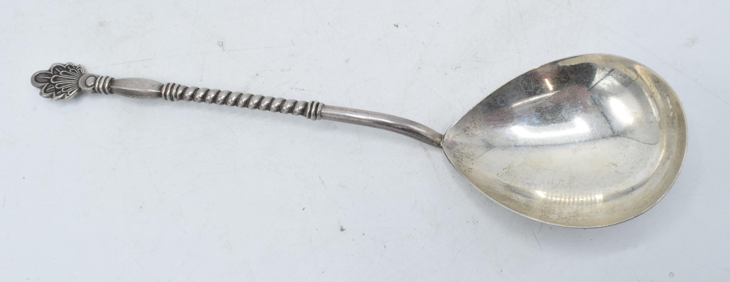A large Soviet Russian silver spoon Kiev 1964. 54.5 grams. 19cm long. - Image 7 of 7