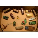 A collection of unboxed Dinky Toys to include Scout Car 673, Luxury Coach, Hudson Sedan, Bedford,