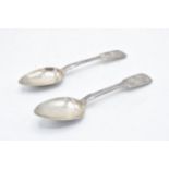 A pair of Russian silver dessert spoons St Petersburg (2). 83.8 grams.
