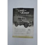 The Land Rover With All-Weather Equipment Series 1 double-sided paper sales brochure / advert /