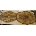 Native American/Arctic Indigenous Peoples: an Inuit seal skin rug or blanket decorated with stylised