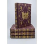 Leather bound hardback books: Staffordshire and Warwickshire Past and Present Volumes 1, 2, 3 and