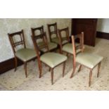 A set of 6 19th century mahogany upholstered dining chairs. 87cm tall.