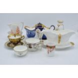 A good collection of pottery to include a Minton lidded small urn, Hammersley cup and saucer,