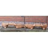 An antique elm ox yoke for a pair of oxen, 123cm wide, continental. In good condition with old