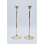 A pair of Wedgwood by Vera Wang candlesticks with rope decoration (2). 26cm tall.