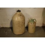 A pair of stoneware items to include a Stargene flagon and a larger unmarked one, height 54cm (2).