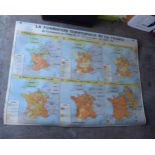 A vintage double-sided French educational classroom poster 'La Formation Territoriale de la France'.
