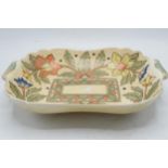 Crown Ducal two-handled pottery basket with tube-lined decoration with a floral design. Shape number