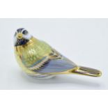 Royal Crown Derby paperweight in the form of a Great Tit. First quality with stopper. In good