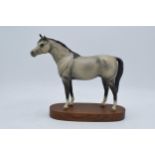 Beswick Arab Bahram horse 1771 in matte grey colourway on wooden plinth. In good condition with no