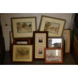 A large quantity of mixed media artwork to include watercolours, etchings, prints etc (Qty).