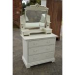 An early 20th century wooden dressing table with swinging mirror and drawers. 100 x 52 x 173cm tall.