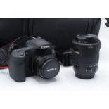 Canon EOS 60D with Canon 50mm lens together with Tamron Inca 62mm lens and carry bag with