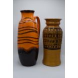 A pair of large mid 20th century West German vase and jug (2). Tallest 47cm tall. In good