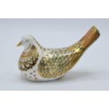 Royal Crown Derby paperweight Turtle Dove. First quality with stopper. In good condition with no