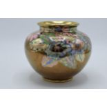 Royal Winton Grimwades lustre ovoid vase with floral decoration. 16cm wide. In good condition with