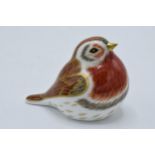 Royal Crown Derby paperweight Royal Robin. First quality with stopper. In good condition with no