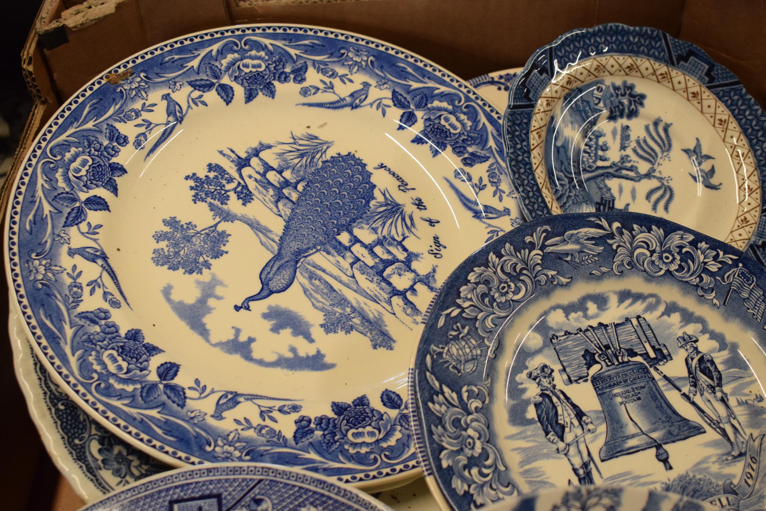 A good collection of mainly 20th century blue and white pottery to include Wedgwood, Booths and - Image 4 of 6