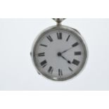 A nickel cased railway key-wind pocket watch with American Seth Thomas Thomaston movement 523625