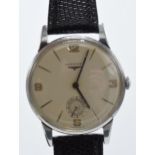 Longines Gents stainless Steel large size wrist watch with 30L movement, diameter 35mm excl. button.