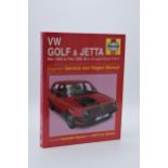 Hardback book: Haynes Service and Repair Manual VW Golf and Jetta Mar 1984- Feb 1992. VGC, spine