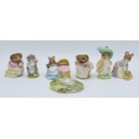 Beswick Beatrix Potter figures to include Hunca Munca, Timmy Willie Sleeping, Miss Moppett, Mrs