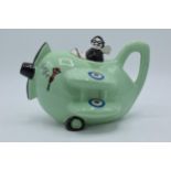 Carlton Ware Lucy May teapot in the form of a bi-plane. 21cm long. In good condition with no obvious
