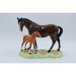 Beswick brown mare and chestnut foal on ceramic base 953 In good condition with no obvious damage
