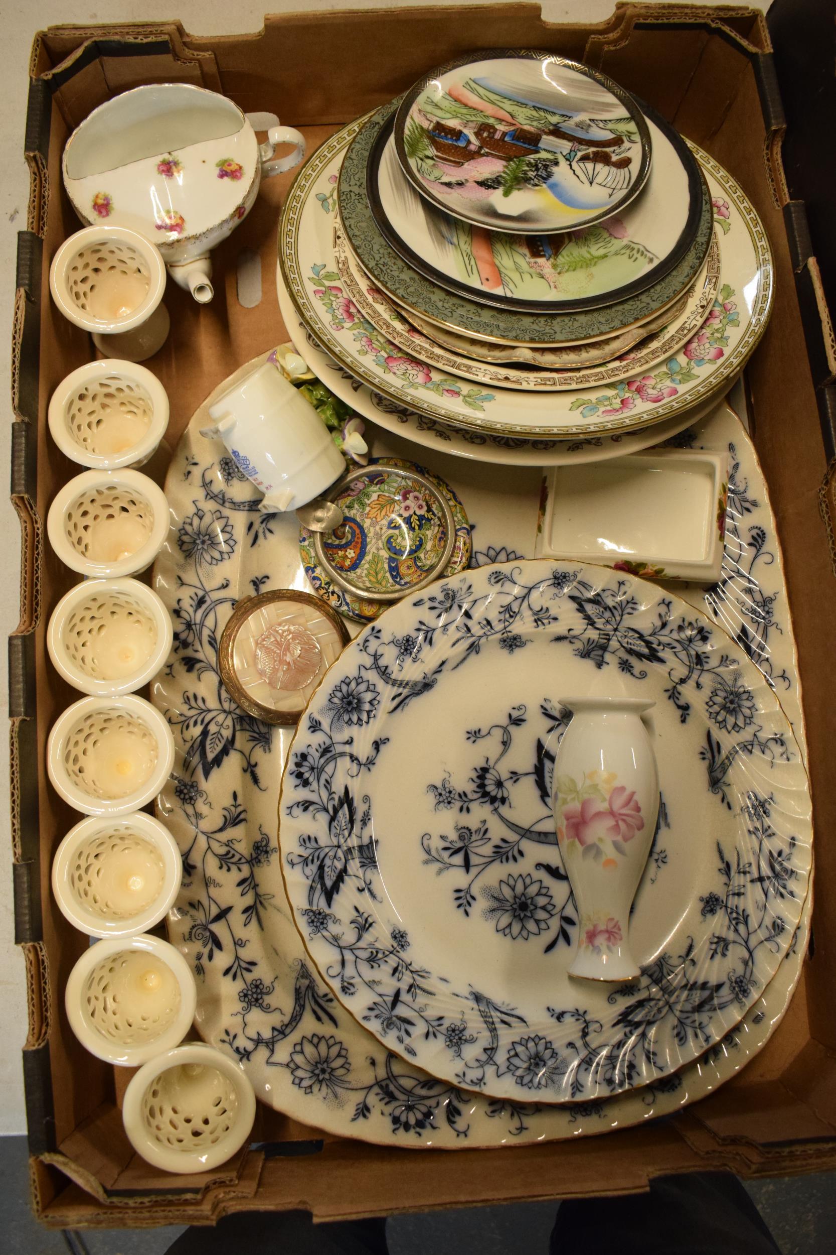 A mixed collection of items to include a turned wooden bowl, 19th century meat plate and 4 - Image 3 of 3