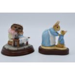 A pair of boxed Border Fine Arts Studio Friends of Peter Rabbit Club figures to include Mrs Tiggy